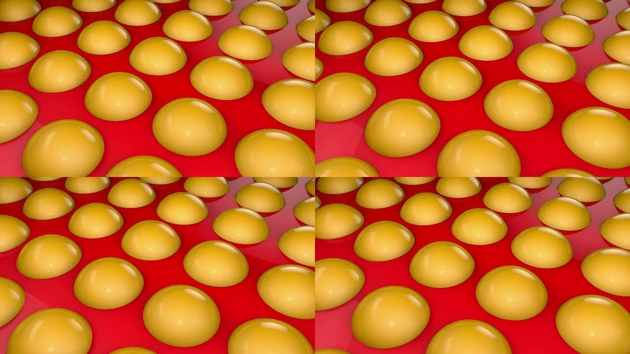 光泽凹凸背景环-红色/黄色（全高清）