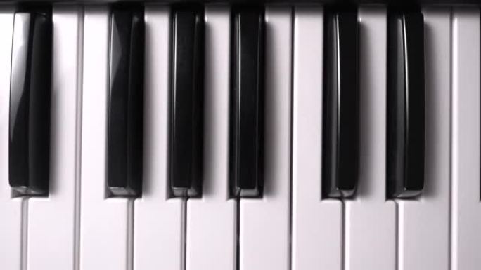 钢琴键幻灯片拍摄顶视图