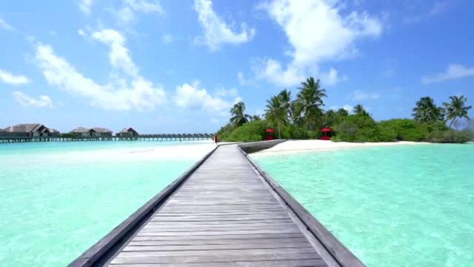 慢动作: 马尔代夫异国情调的海洋别墅