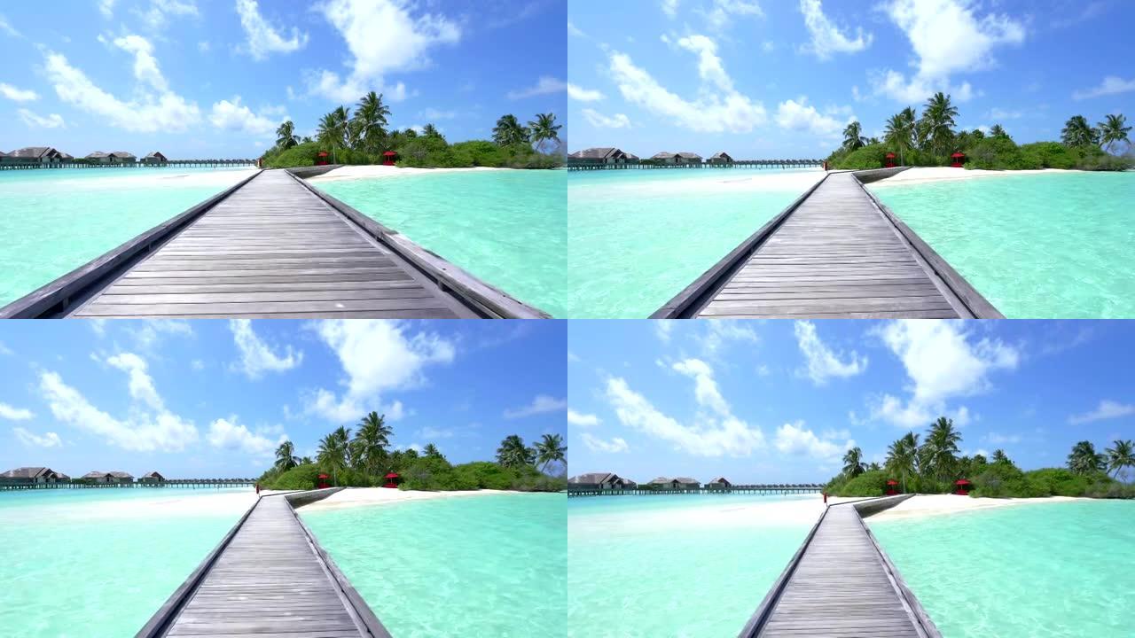 慢动作: 马尔代夫异国情调的海洋别墅