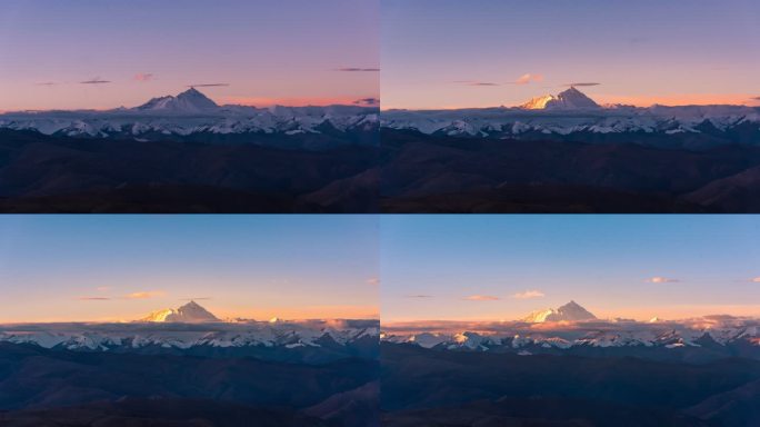 日出 珠穆朗玛峰 珠峰 云海 延时 西藏
