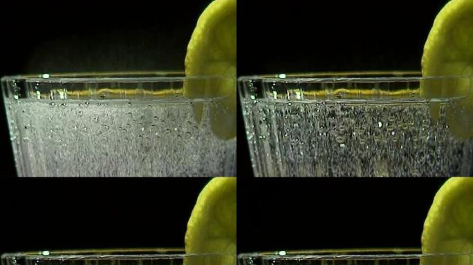 用矿泉水特写玻璃