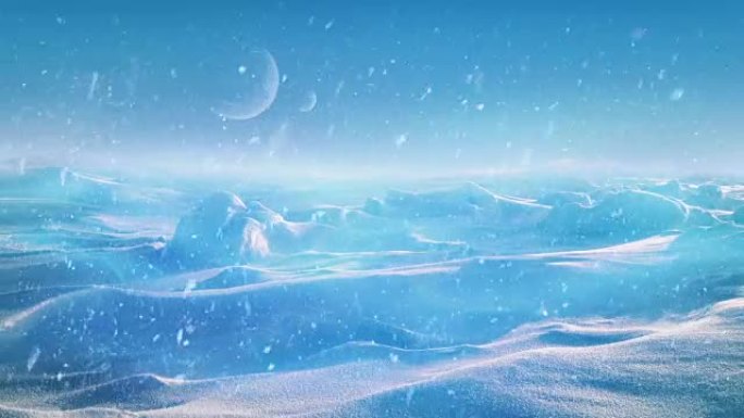 白雪皑皑的外星星球发出辐射