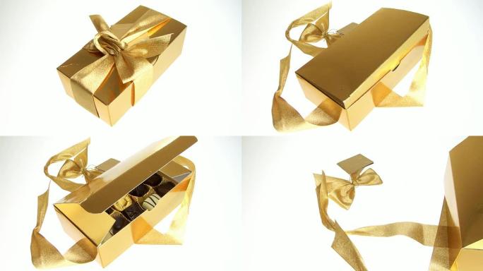 动画巧克力盒。。定格动画美食金色