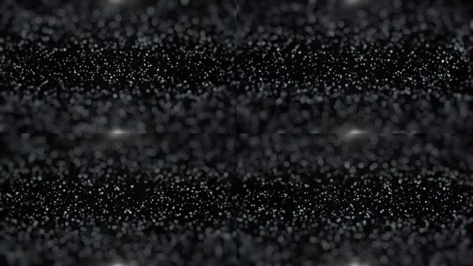 具有移动和闪烁粒子的抽象背景。波克的背景。无缝循环动画。巴布亚新几内亚阿尔法。黑色背景
