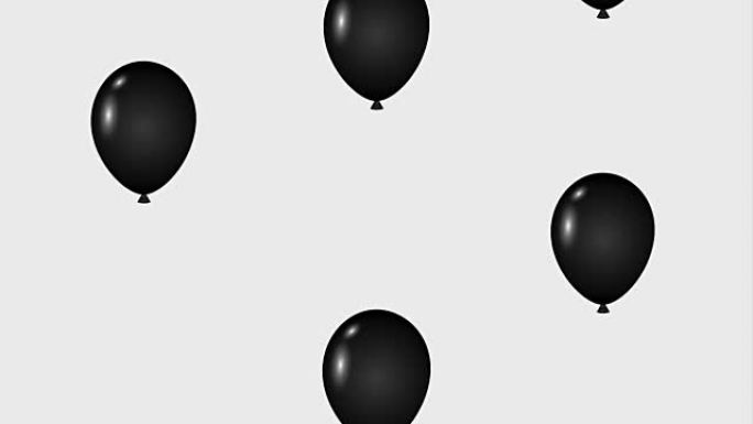 坠落的黑色气球装饰黑色星期五动画高清