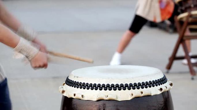 高清：日本传统太鼓和鼓手（双视频）