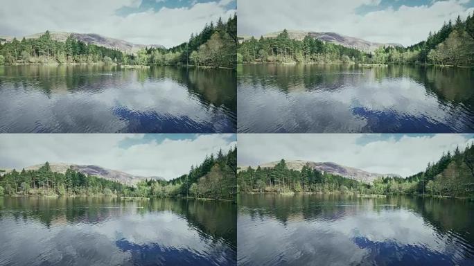 探索荒野。山湖。苏格兰