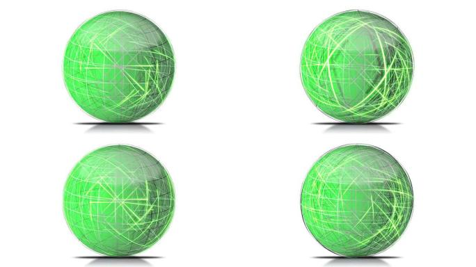 球体网络绿色环路球体网络绿色环路