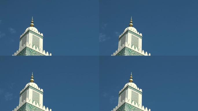 摩洛哥哈桑二世清真寺尖塔;建筑细节