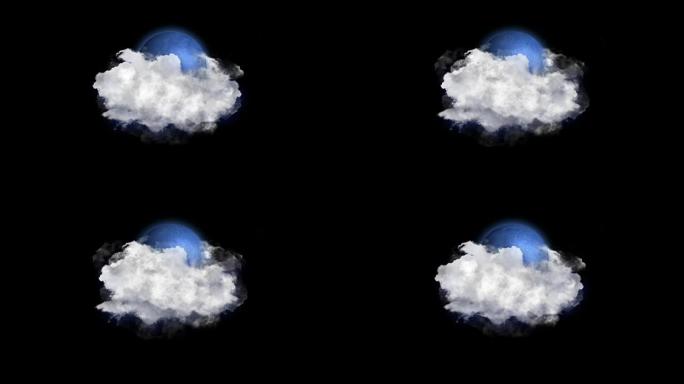 月亮云，天气预报图标