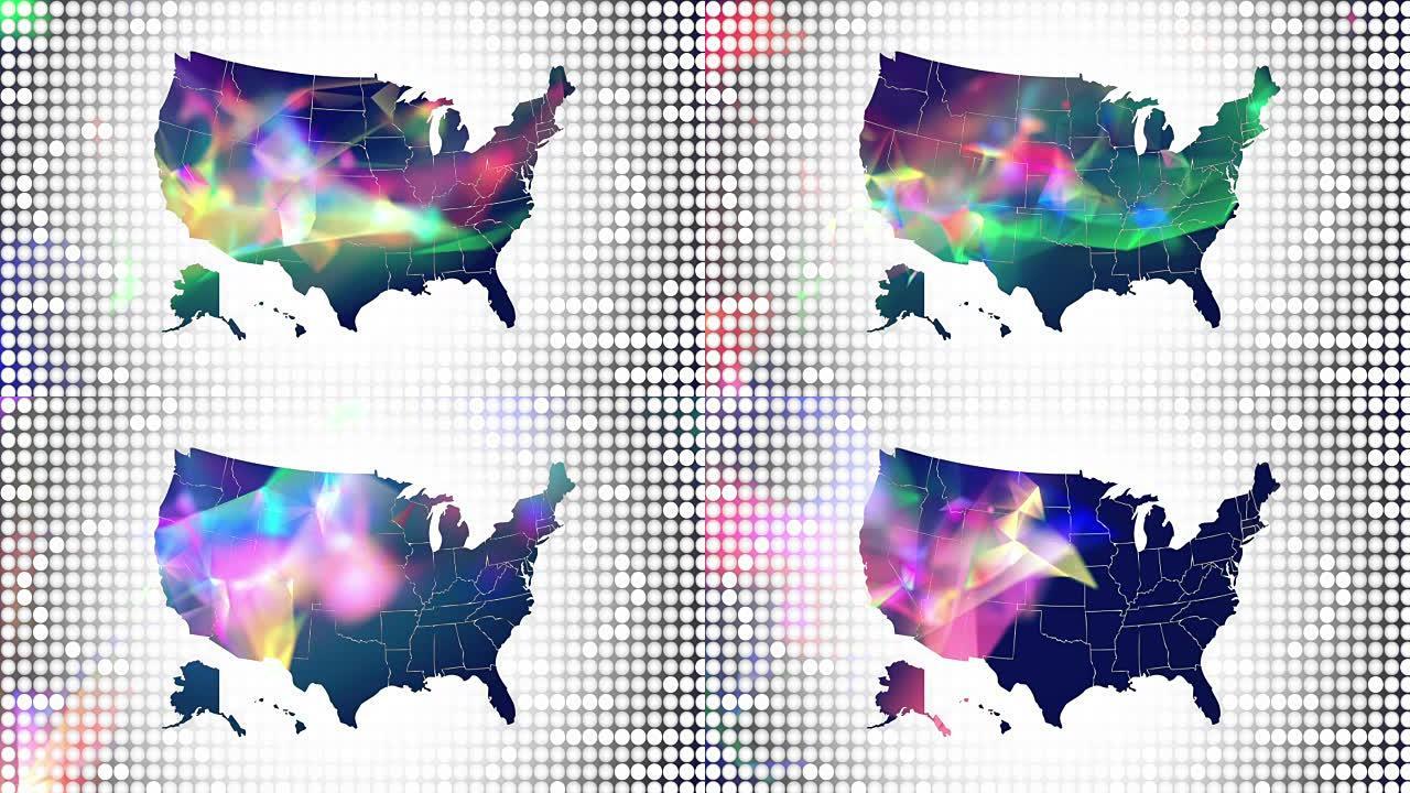 全球连接，美国地图