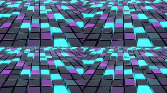 多边形立方体。无缝循环动画。