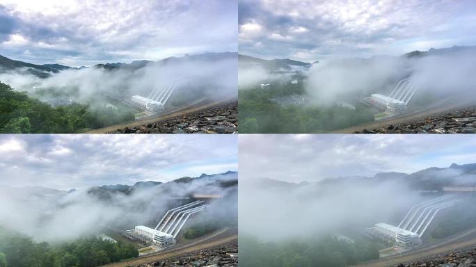 4K.泰国北碧府Srinagarind大坝电站的延时雾