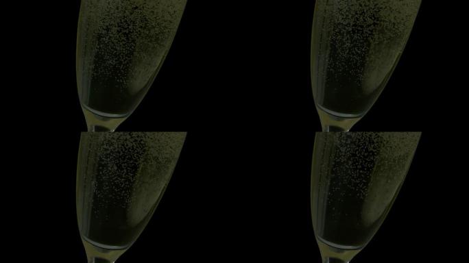 香槟杯中的气泡上升