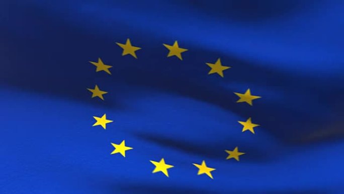美丽的3d动画欧洲国旗无缝循环