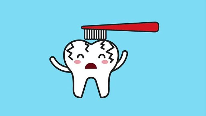 生病卡通刷牙卫生牙科