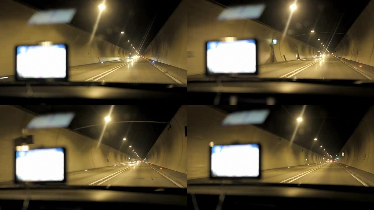 高清: 开车穿过隧道