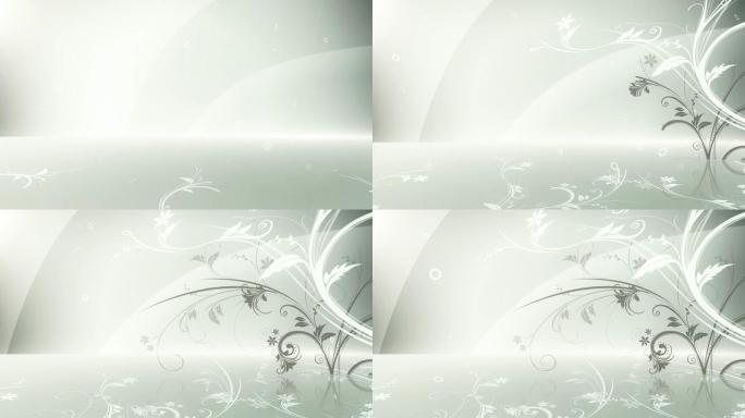 动画花卉背景（银色/白色）-环形