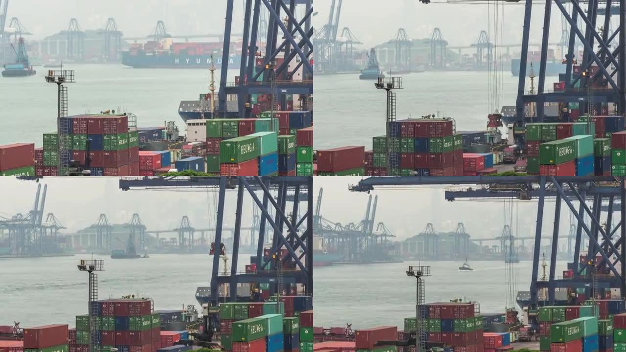 亚洲港口的集装箱船，缩小时间间隔4k。