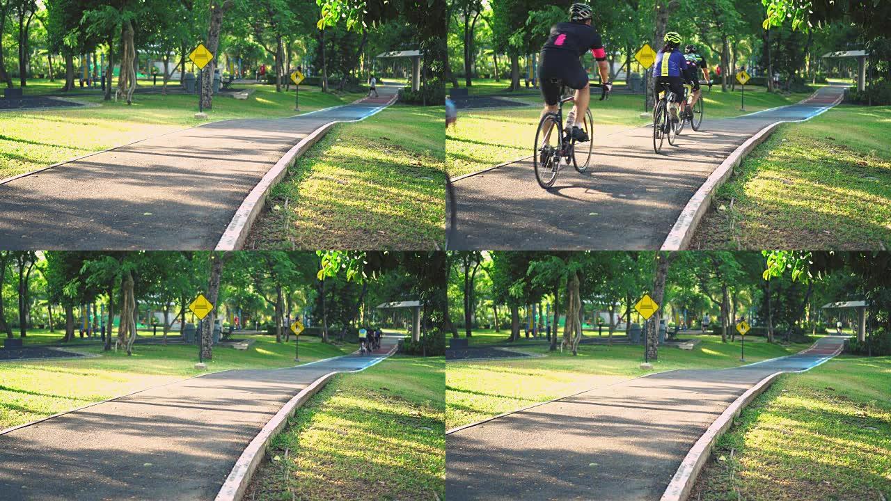 公共公园的自行车道