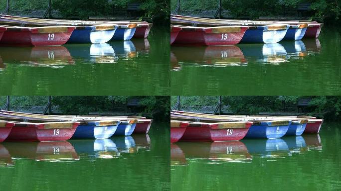 漂浮在湖面上的小型划艇，复制空间，高清