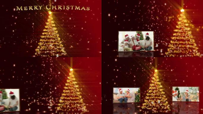圣诞树和家庭动画