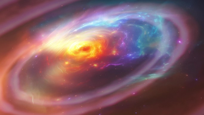 浩瀚星空波澜壮观宇宙螺旋转彩色星云视频
