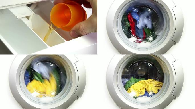 洗衣机的工作流程-3个镜头