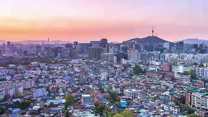 韩国首尔市首尔首尔塔的4k时间流逝