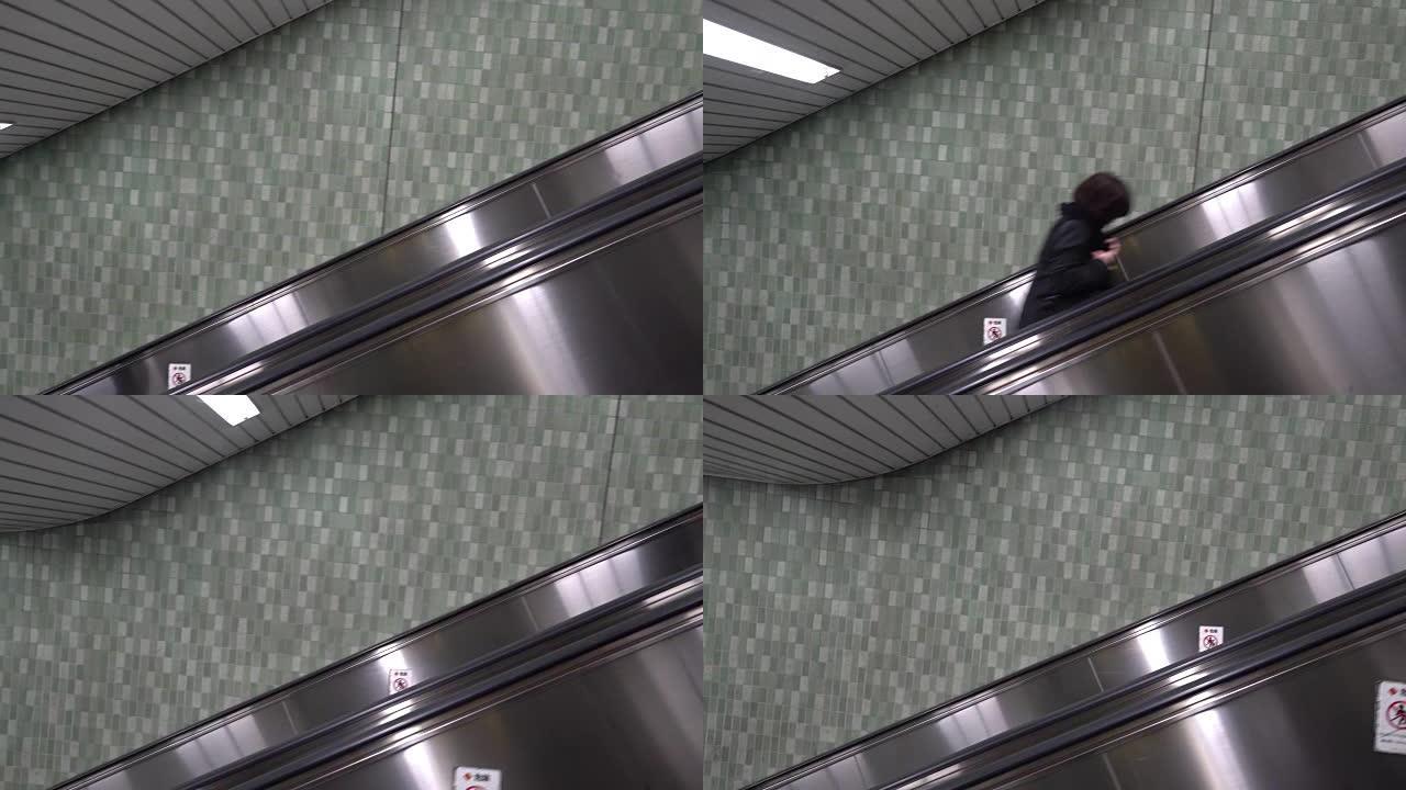 大阪地铁站内的骑乘自动扶梯