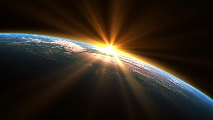 阳光照耀着地球。循环。