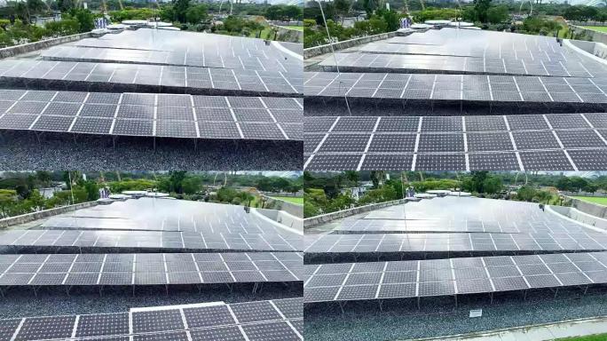 野外的太阳能电池板