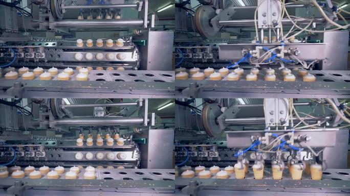 工厂冰淇淋生产线的过程。