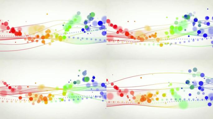 抽象流动的波浪背景循环-彩虹版本2（HD）