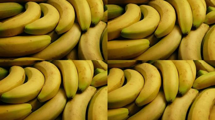 成熟的黄色香蕉跟踪镜头