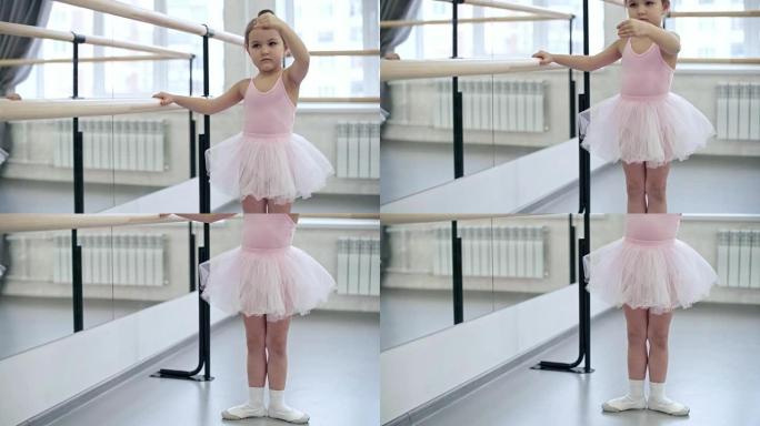 练习芭蕾舞手臂动作的女孩