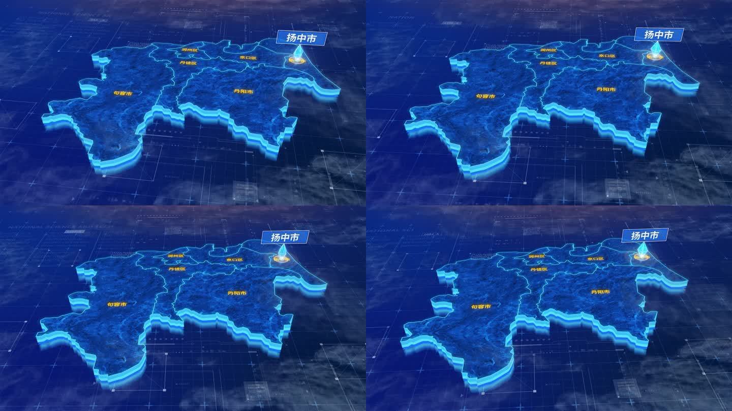 镇江市扬中市蓝色三维科技区位地图