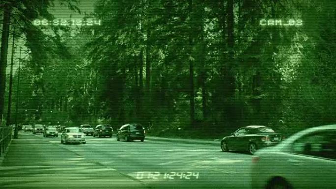 森林中的CCTV汽车