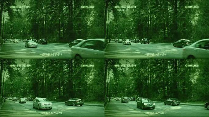 森林中的CCTV汽车