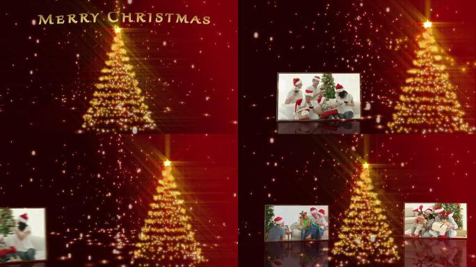 圣诞树和家庭动画