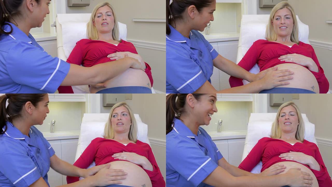孕妇由护士进行产前检查