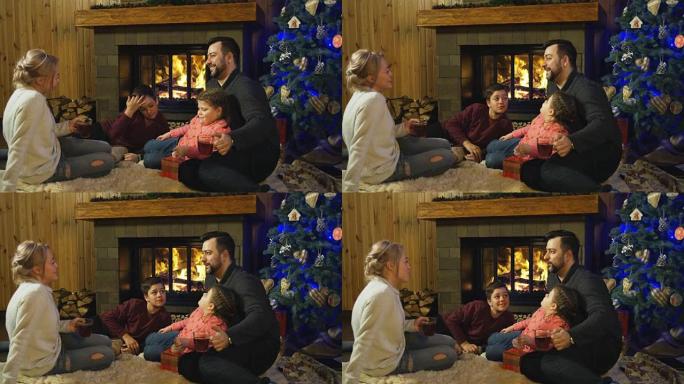 圣诞节前在壁炉上的内容系列