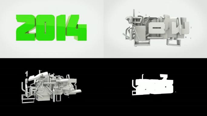 转换3D单词动画-2013年至2014年（使用Luma/Alpha）