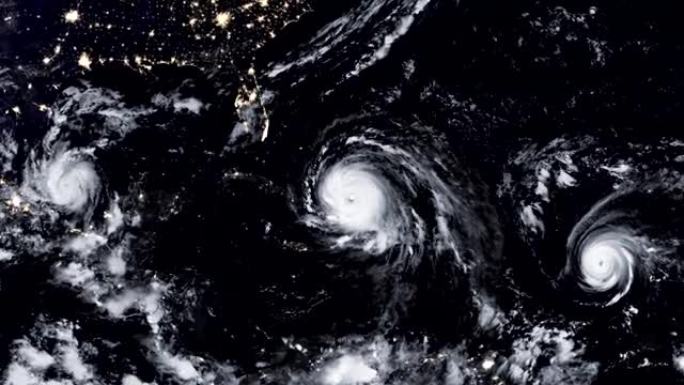 大西洋盆地的三场主要飓风。