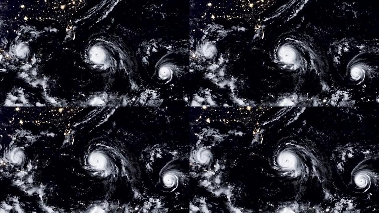 大西洋盆地的三场主要飓风。