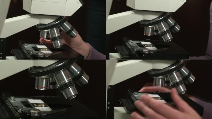 使用显微镜的女孩