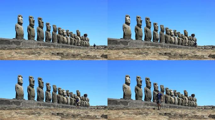 Rapa Nui Moais，复活节岛，智利