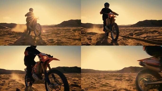 以下是职业摩托车越野赛车手在极端越野赛道上驾驶FMX摩托车的照片。