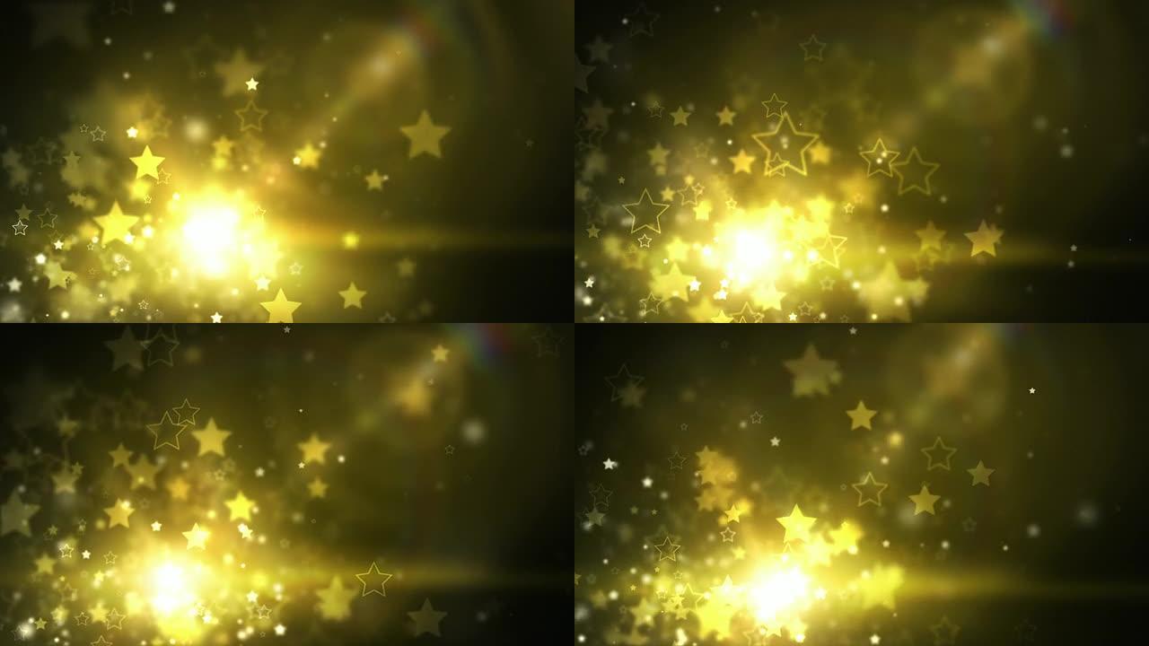 闪耀的星星背景循环-GoldenShine（全高清）